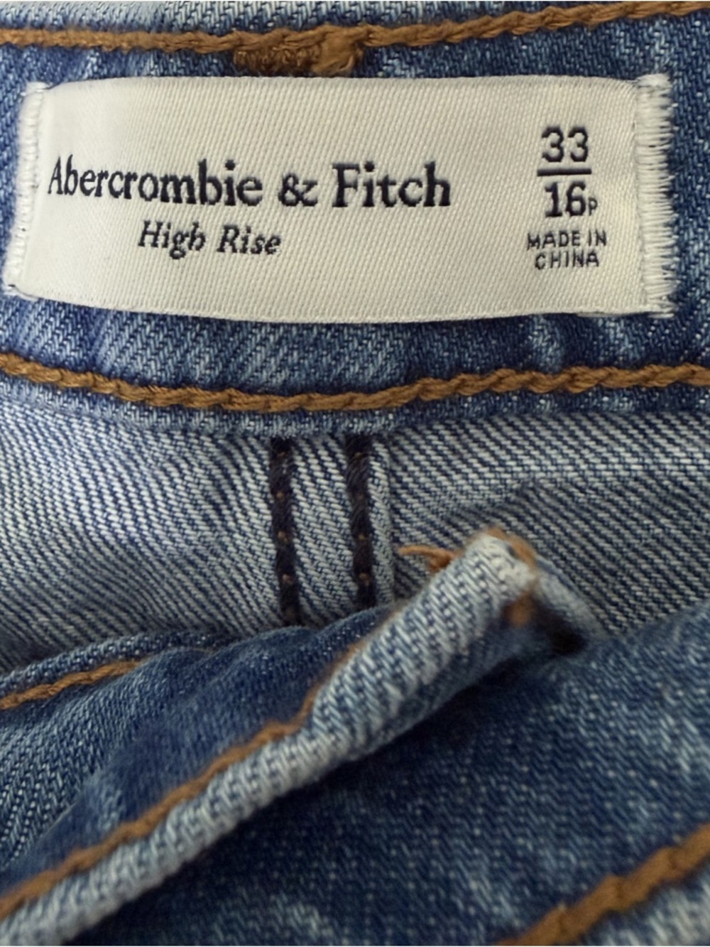 Abercrombie & Fitch High Rise Denim Maxi Skirt with Front Slit - 33 / 16P - Picture 4 of 5